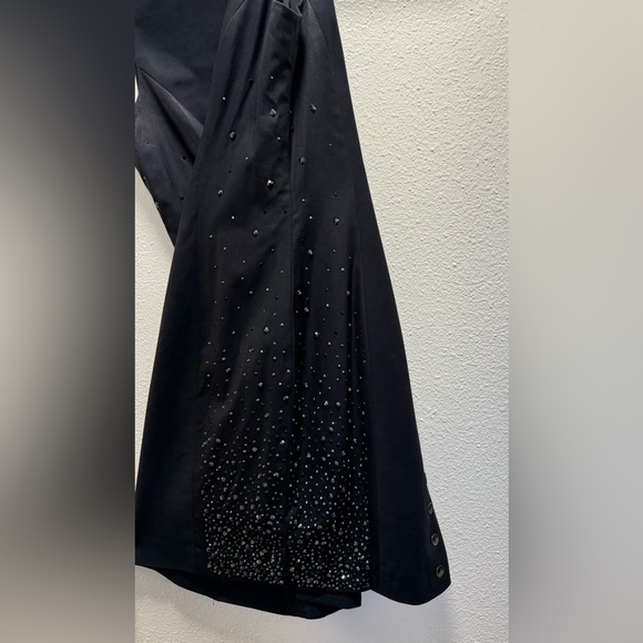 Rag & Bone Midi Dress Black Rhinestone Accents Back Zipper Stretch Black Size 6 - Picture 9 of 11